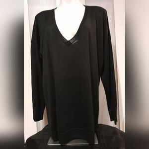 Coldwater Creek - New Wool Blend Black V-Neck Sweater, Size 1X